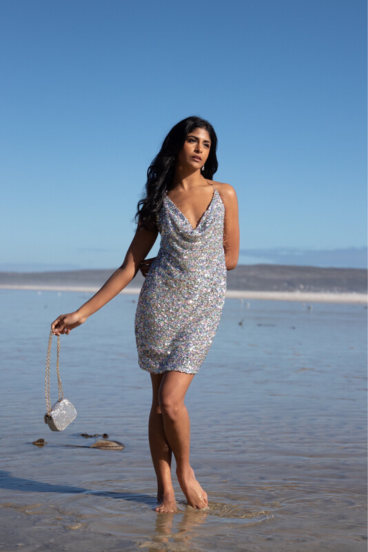 Pastel Sequins Cocktail Dress