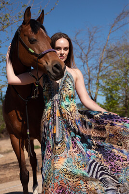 Silk Viscose Vibrant Print Dress