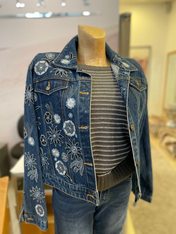 Denim French Embroidered Jacket