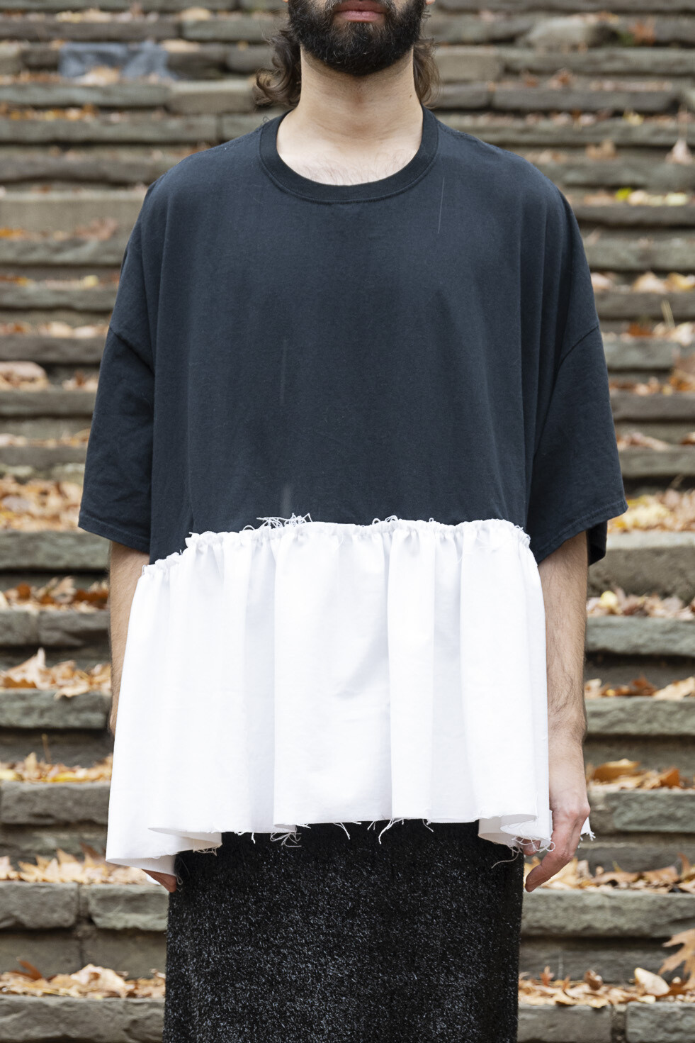 baby doll tee, black/white