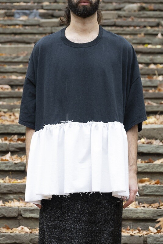 baby doll tee, black/white