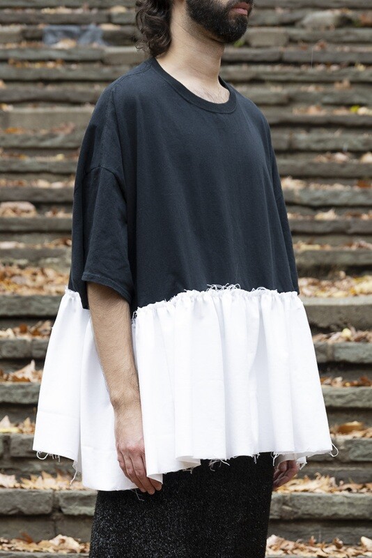 baby doll tee, black/white