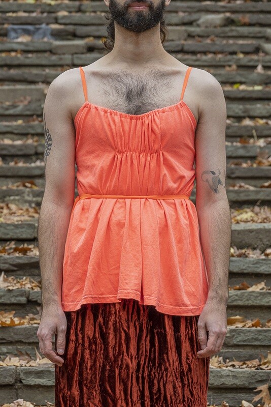 backless camisole tee, bright coral