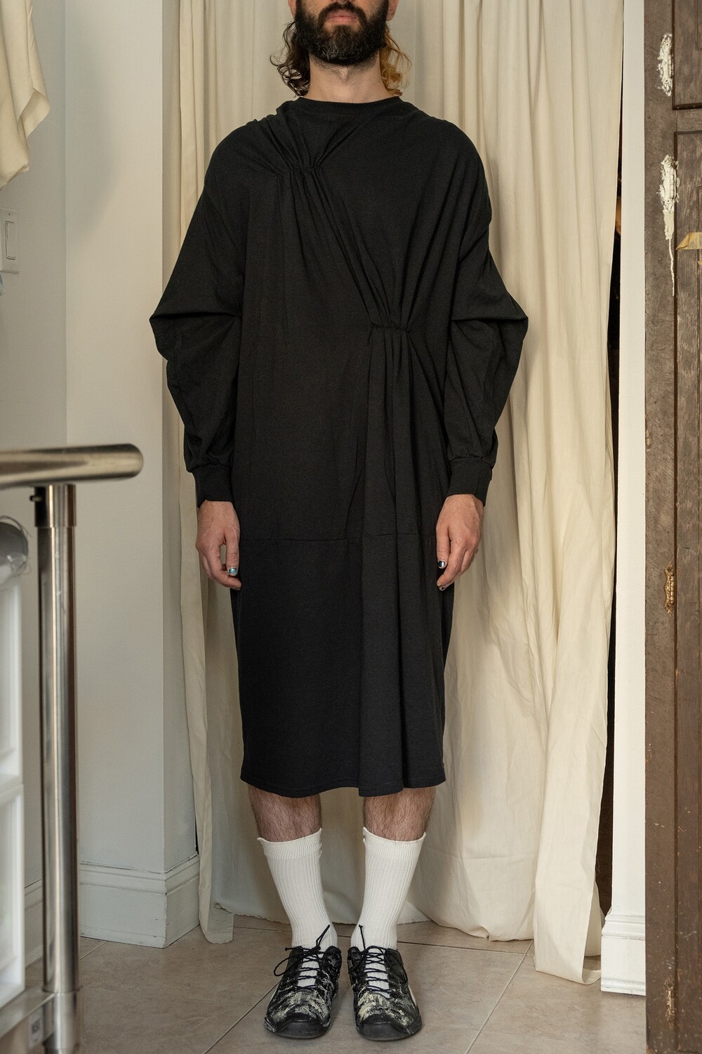 sack tee dress, black