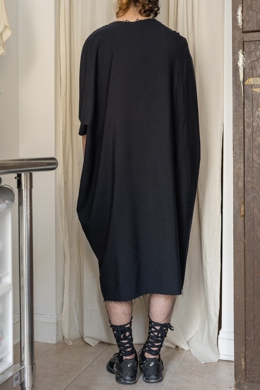 wool pleated dress, navy