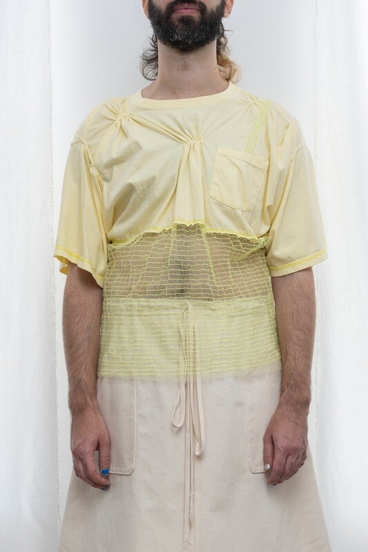 pinched trapunto tulle tee, lemon citrine