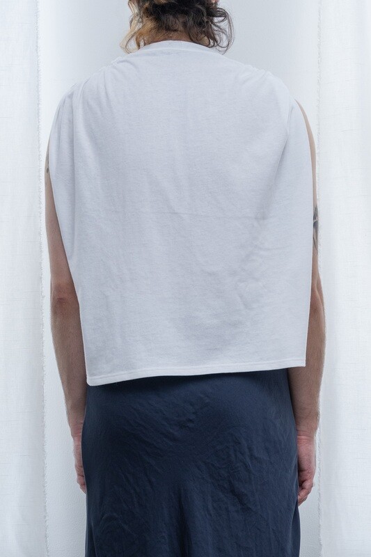 pinched cape tee, white