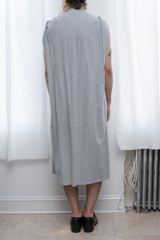 pinched cape tee dress, grey