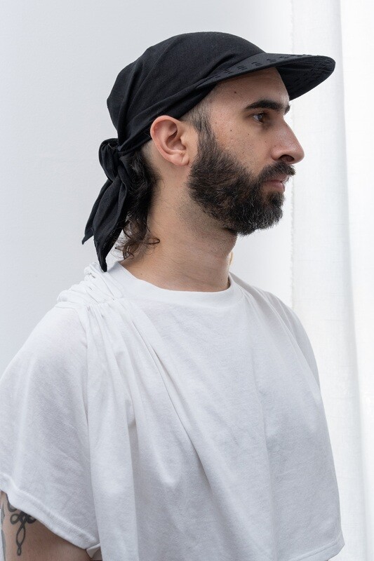 linen cap, black