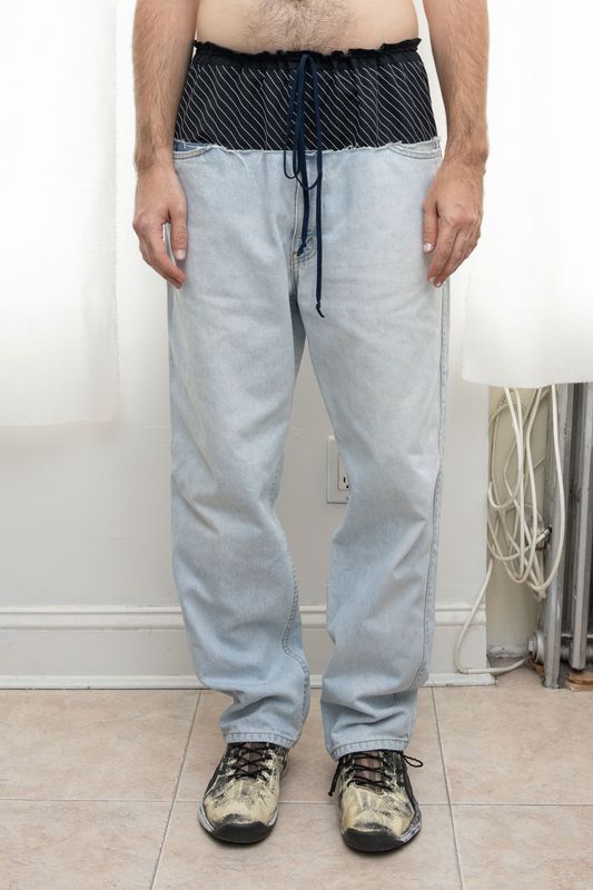 reworked jeans, blue multi