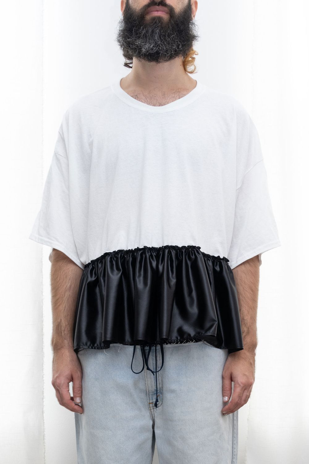 baby doll tee, white/black