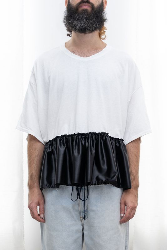 baby doll tee, white/black