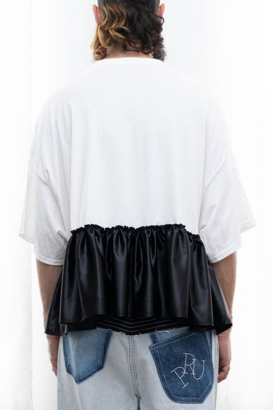 baby doll tee, white/black