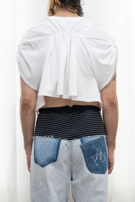 cropped cocoon tee, white