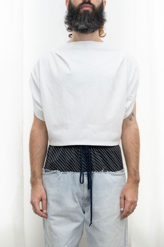 cropped cocoon tee, white