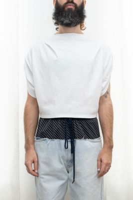 cropped cocoon tee, white