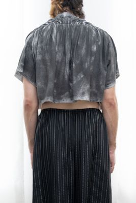 hand painted cropped pinch yoke tee, graphite