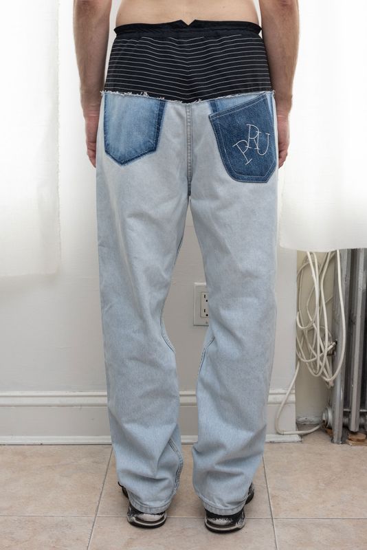 reworked jeans, blue multi