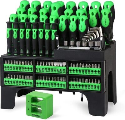 TCF 117PCS Magnetic Screwdrivers Set with Plastic Ranking,Tools for Men