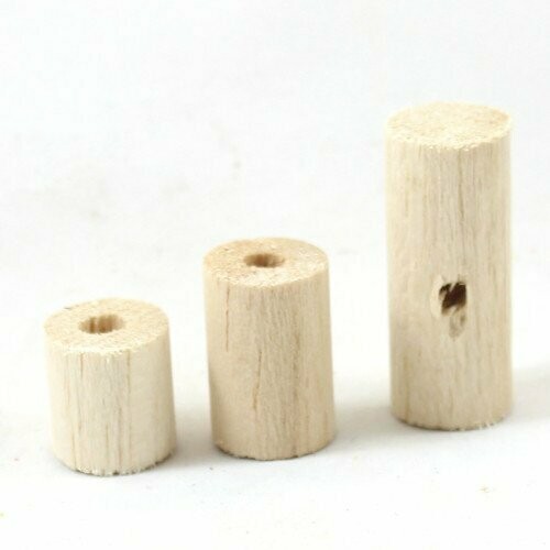Balsa rund natur, gebohrt