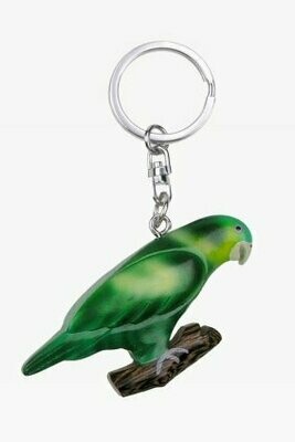Schlüsselanhänger Holz grüner Papagei