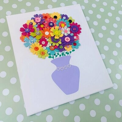 Flower Bouquet Button Canvas Kit