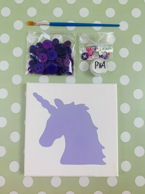 Unicorn Button Canvas Kit