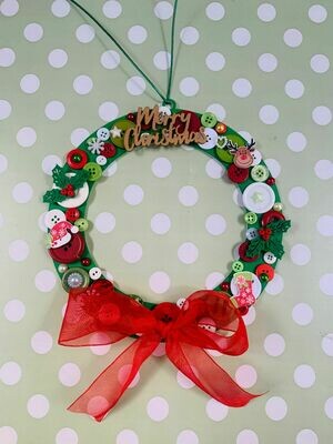 Decorate Your Own Christmas Wreath Kit - Green & Red