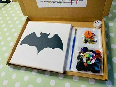 8in Bat Button Art Canvas Kit