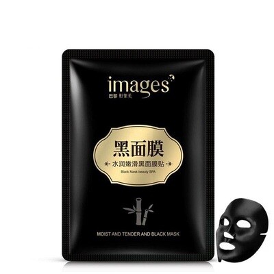 Черная тканевая маска для лица с гиалуроновой кислотой и бамбуковым углем