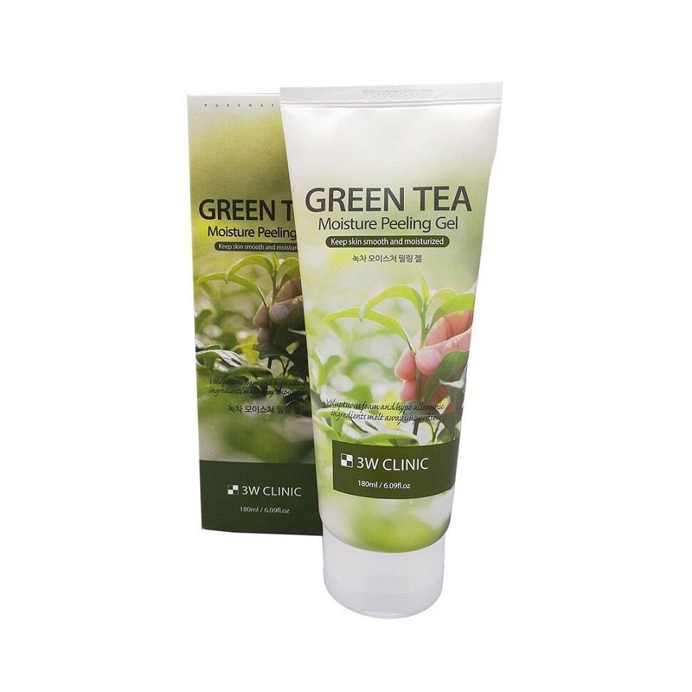 Пилинг-гель с зеленым чаем Green Tea Moisture Peeling Gel, 3W Clinic 180 мл
