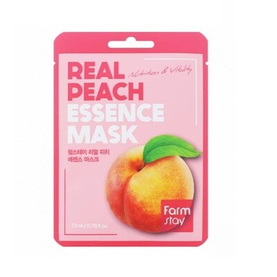 Маска для лица с экстрактом персика Real Peach Essence Mask Farmstay