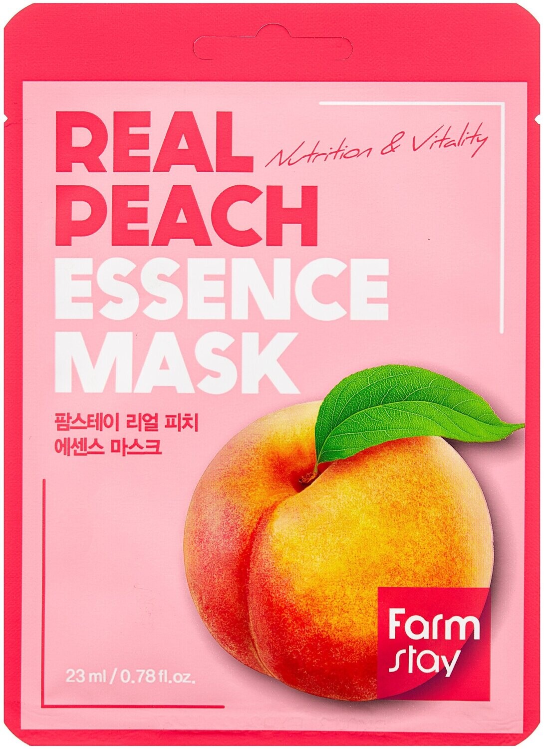 Маска для лица с экстрактом персика Real Peach Essence Mask Farmstay,