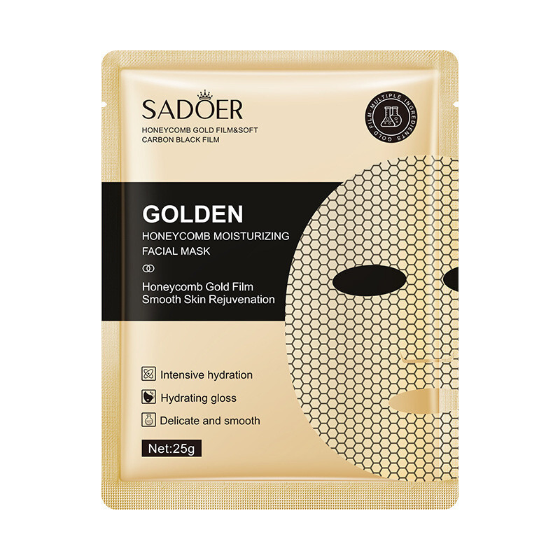 Увлажняющая маска для лица с золотыми сотами SADOER 25гр.