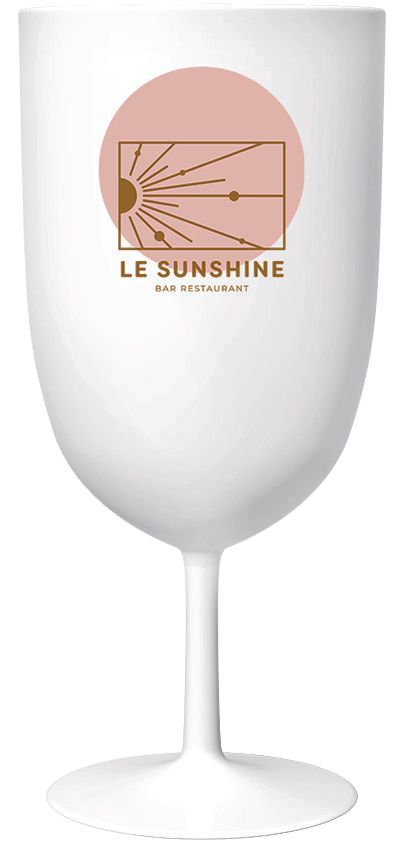 Verre à vin 18cl Events personnalisé blanc en PP - Impression quadrichromie