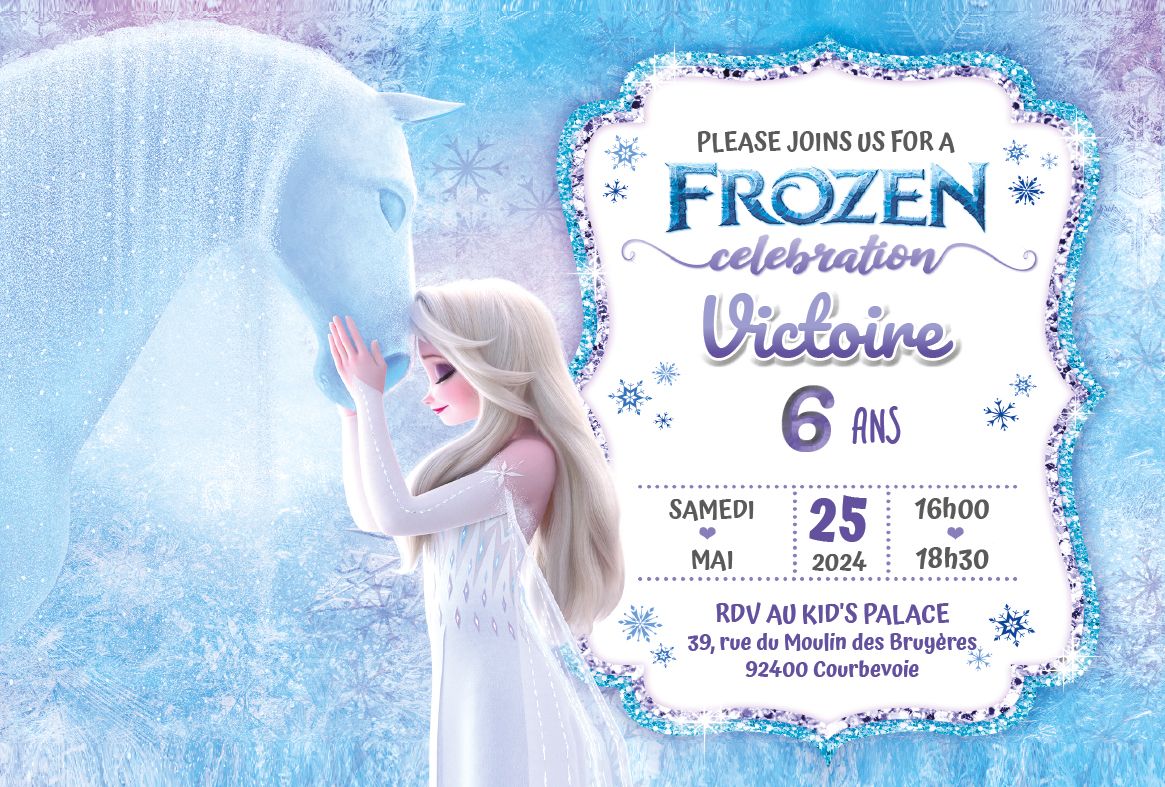 Cartes anniversaire reine des neiges
