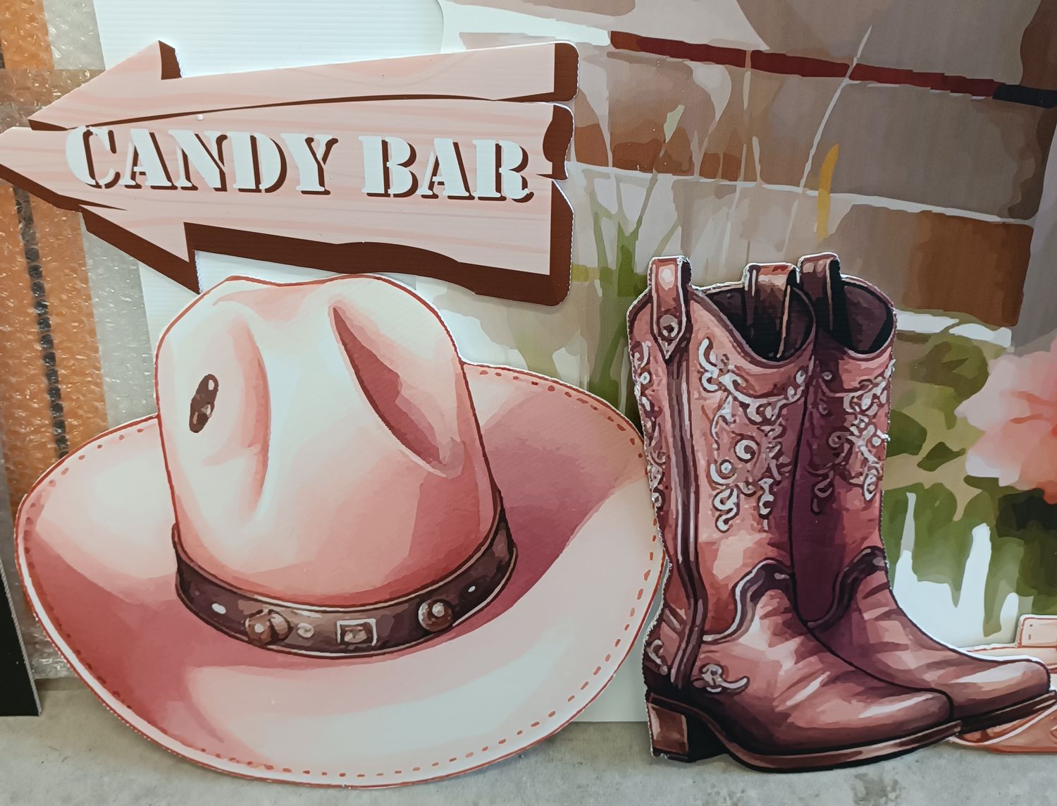 Panneaux décoration anniversaire cowboy fille