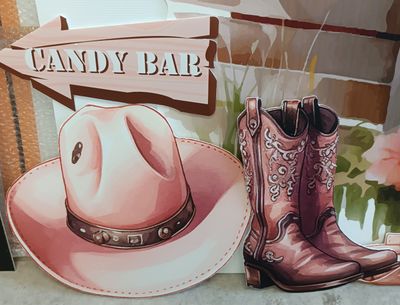 Panneaux décoration anniversaire cowboy fille