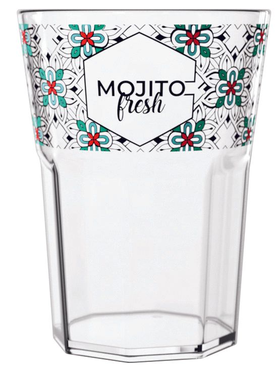 Verre réutilisable transparent modele Mojito