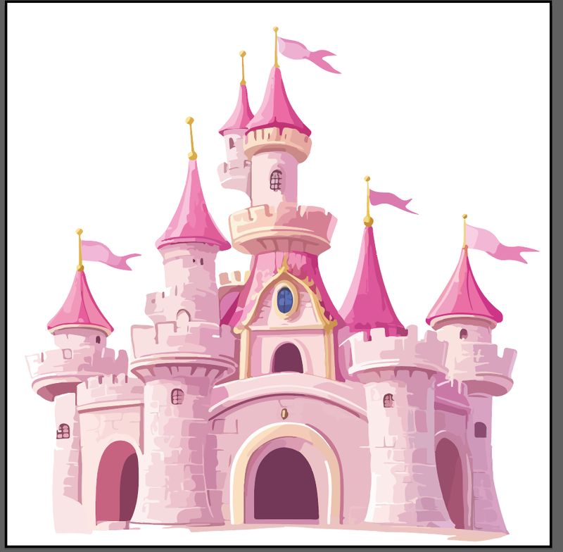 Chateau princesse panneau anniversaire 2mX2m