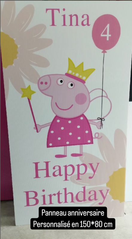 Panneaux anniversaire peppa pig découpés à la forme