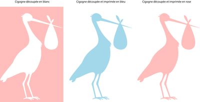 Panneau cigogne fille, garçon, unie