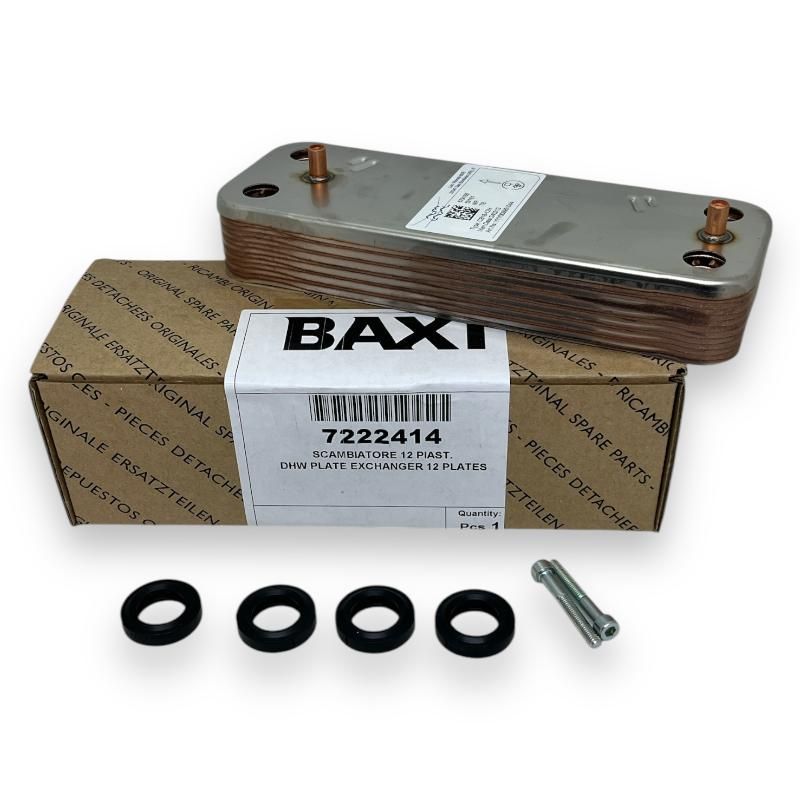 Baxi Scambiatore Sanitario 12 Piastre 7222414 ex 5686670 CB16-12H YYY009951044 Interasse 156,5 mm.