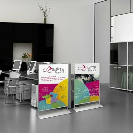 myMAGO Stand-up Display, 600 x 1600 mm, silber