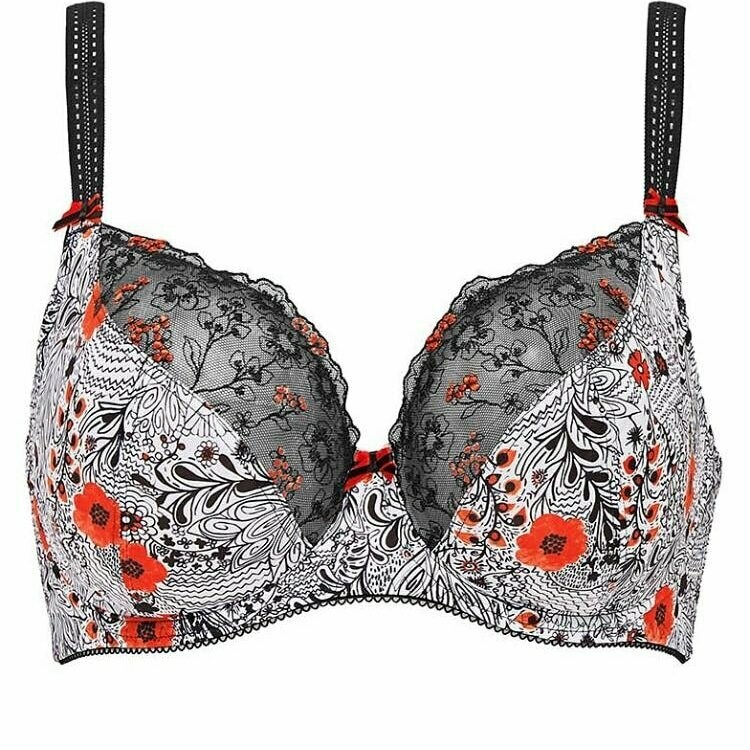 Non-padded Floral underwired bra 38H