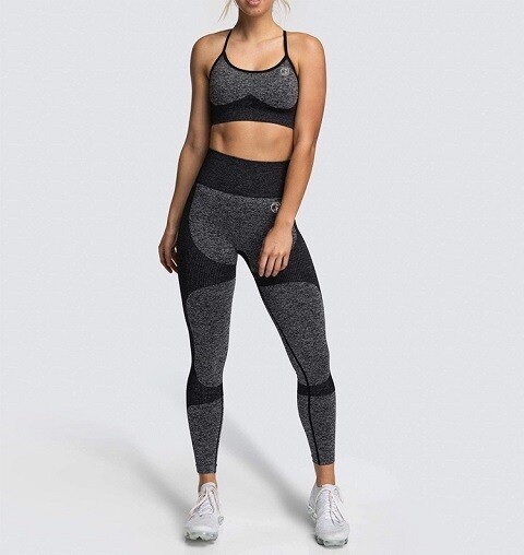 Ensemble brassière de sport &amp; legging taille haute unicolores