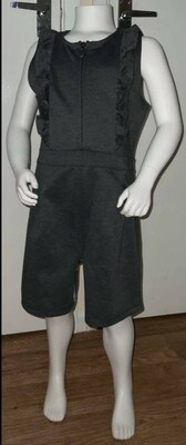 Grey jersey ruffle school playsuit