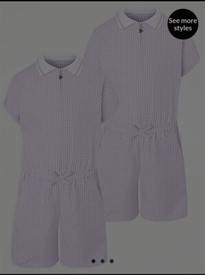 2 Pack Purple gigham sporty school playsuits