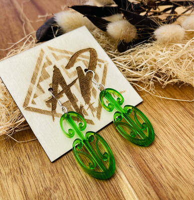Transparent Green Mangopare Earrings 