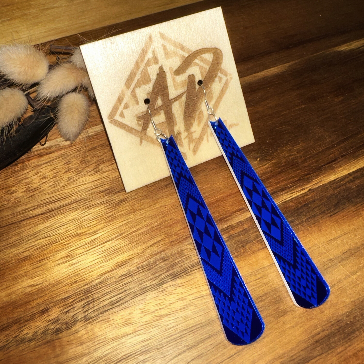 Arorangi - Tāniko Earrings - Blue